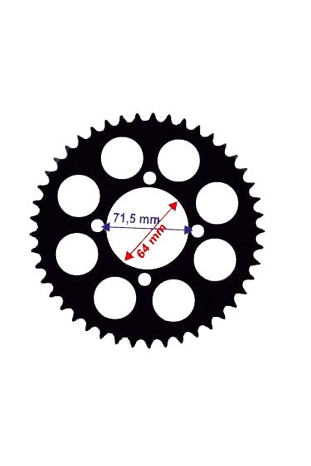 Yamaha YBR ARKA DİŞLİ 428-45T İÇ 64 mm ALÜMİNYUM SİYAH ÖM