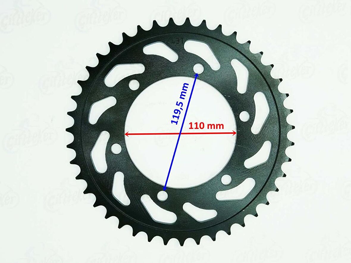 Yamaha YAMAHA R25 MT-25 ARKA DİŞLİ 520-43T İÇ 110 mm 6 DELİKLİ ÖM