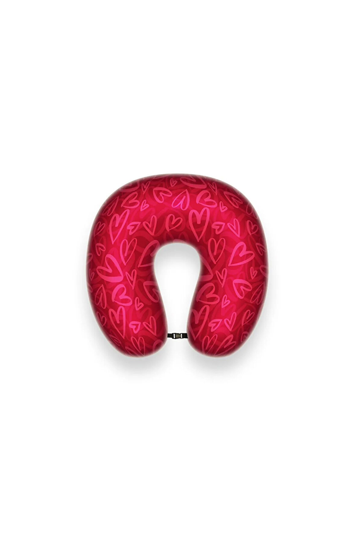 Visco Ortopedik Seyahat Yastığı - Boyun Yastığı - 30*30*10 cm - % 100 Visco İç Dolgu - Kalp Desen