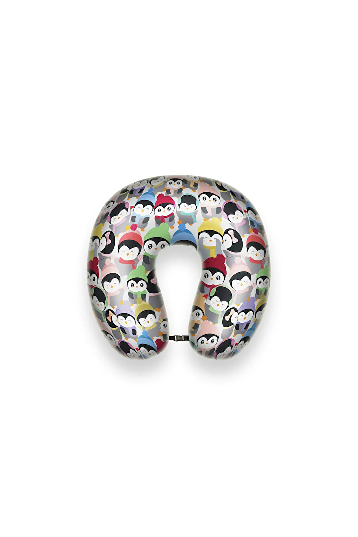Visco Ortopedik Seyahat Yastığı - Boyun Yastığı - 30*30*10 cm - % 100 Visco İç Dolgu- Penguen Desen