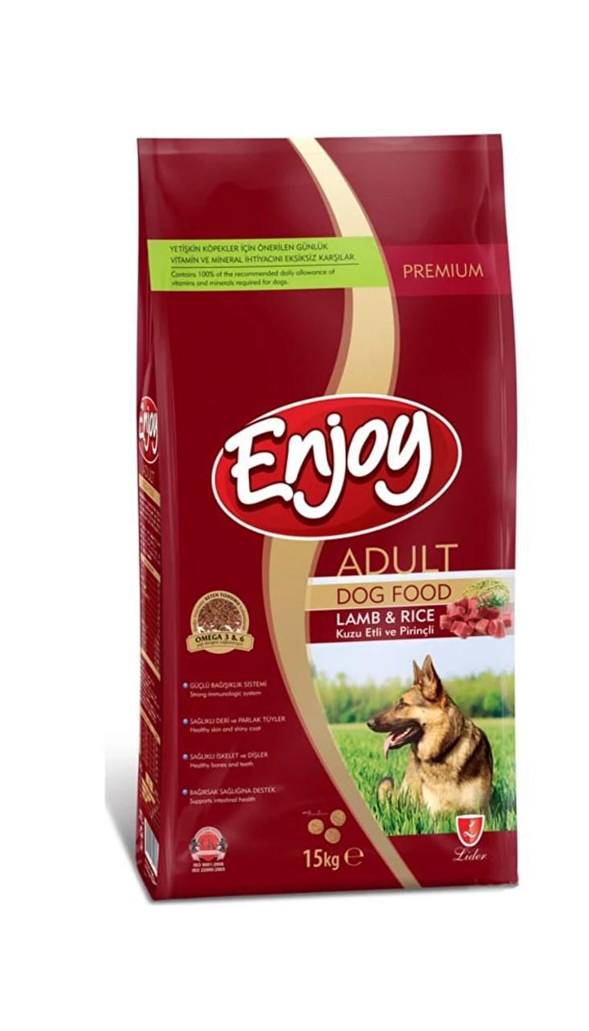 Enjoy Kuzu Etli ve Pirinçli Yetişkin Köpek Maması 15 KG