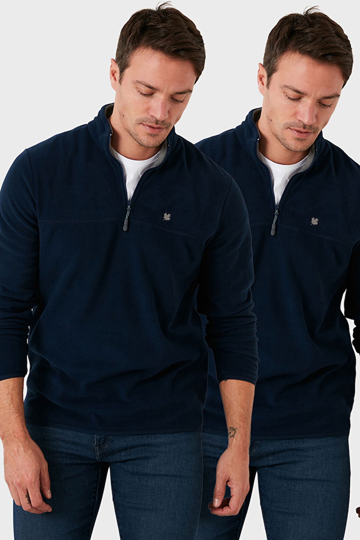 Buratti Slim Fit Anti-Pilling Tüylenme Yapmayan Bato Yaka Şardonlu 2'li Paket Polar Erkek POLAR 5906001S2