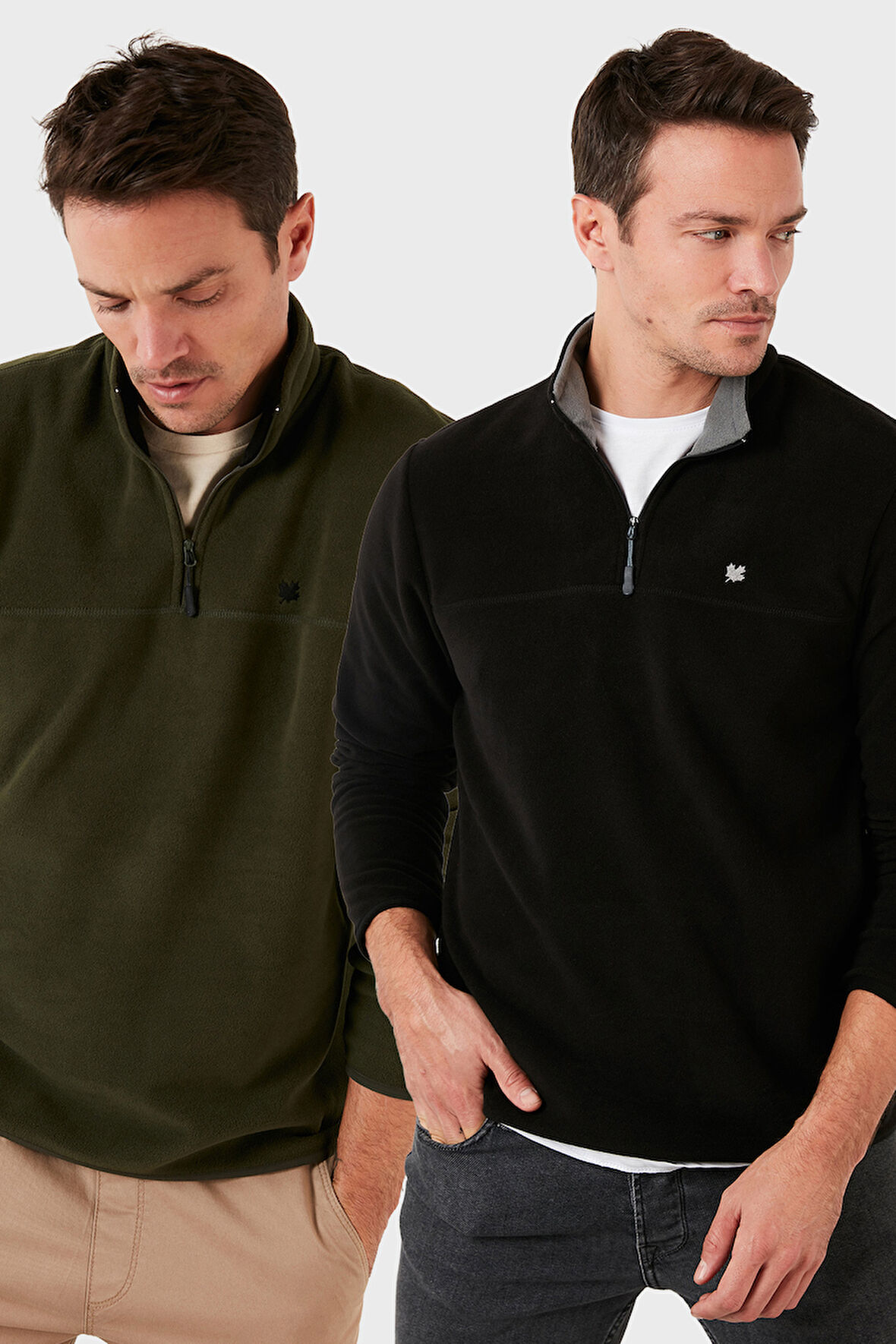 Buratti Slim Fit Anti-Pilling Tüylenme Yapmayan Bato Yaka Şardonlu 2'li Paket Polar Erkek POLAR 5906001S2