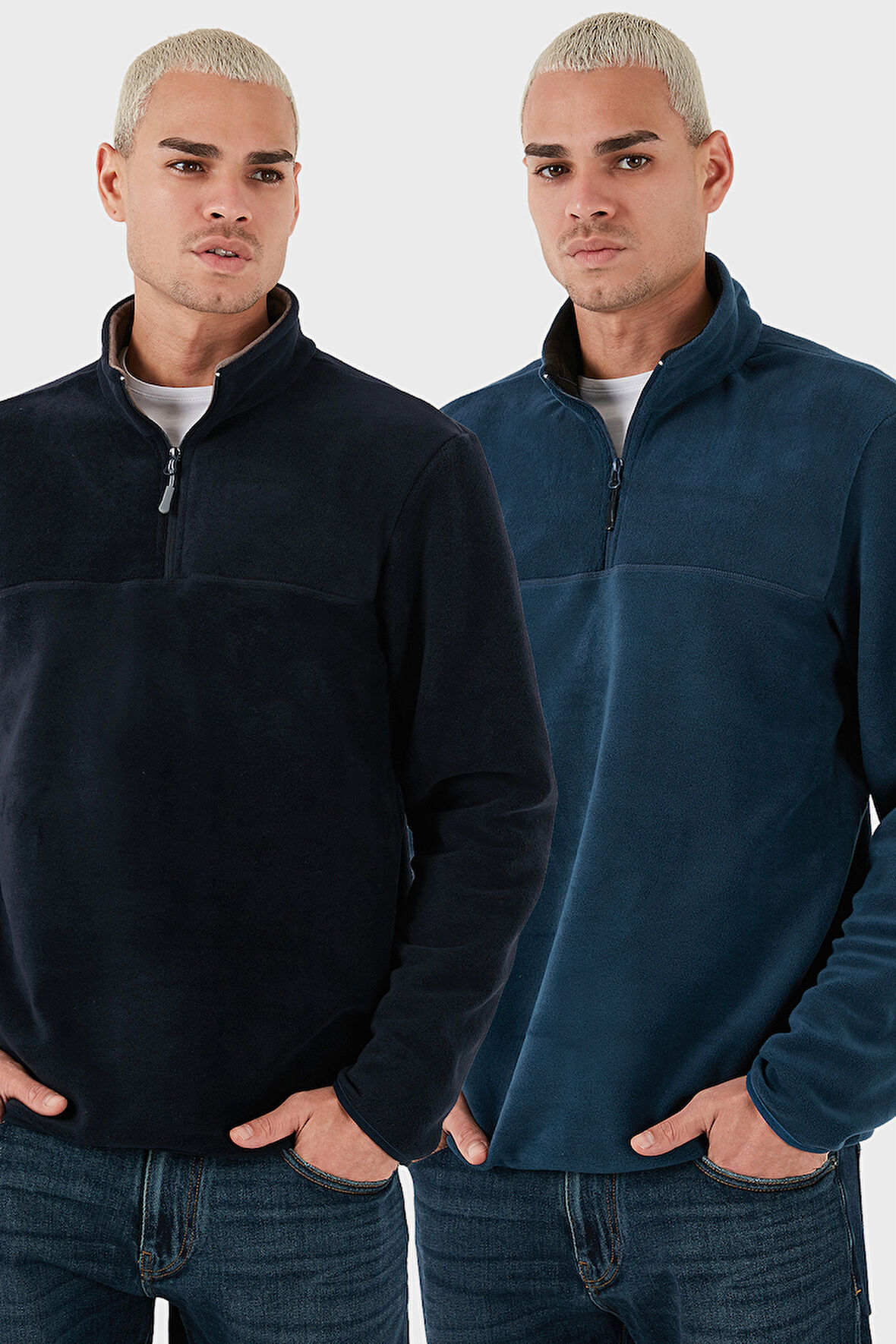 Buratti Regular Fit Anti-Pilling Tüylenme Yapmayan Dik Yaka Şardonlu 2'li Paket Polar Erkek POLAR 5896700S2