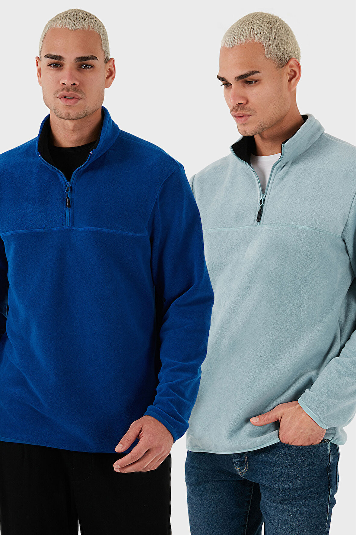 Buratti Regular Fit Anti-Pilling Tüylenme Yapmayan Dik Yaka Şardonlu 2'li Paket Polar Erkek POLAR 5896700S2