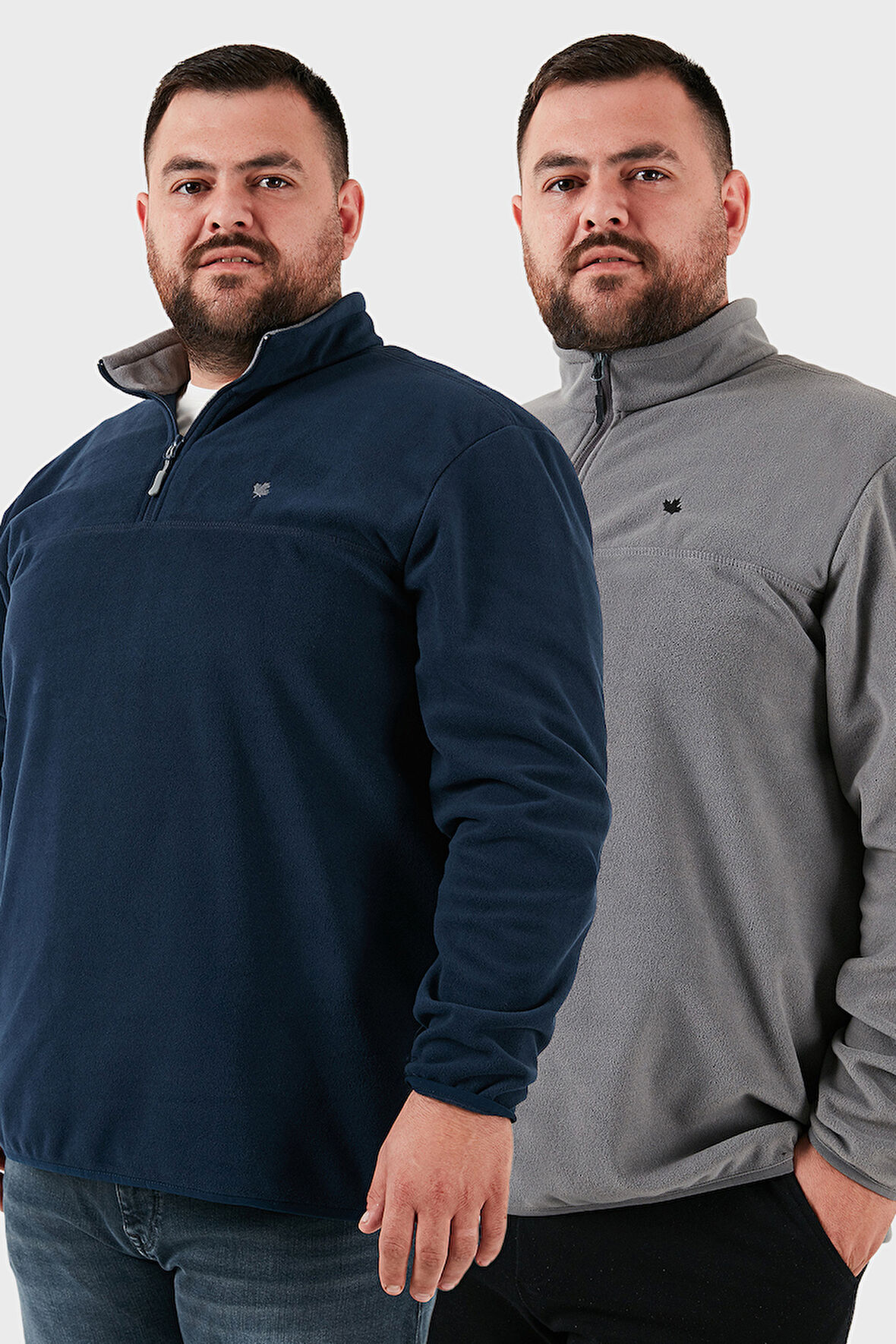 Buratti Regular Fit Anti-Pilling Büyük Beden Dik Yaka Kışlık Şardonlu 2'li Paket Polar Erkek POLAR 5906001BS2