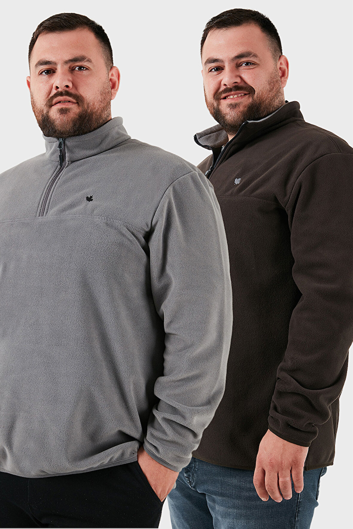 Buratti Regular Fit Anti-Pilling Büyük Beden Dik Yaka Kışlık Şardonlu 2'li Paket Polar Erkek POLAR 5906001BS2