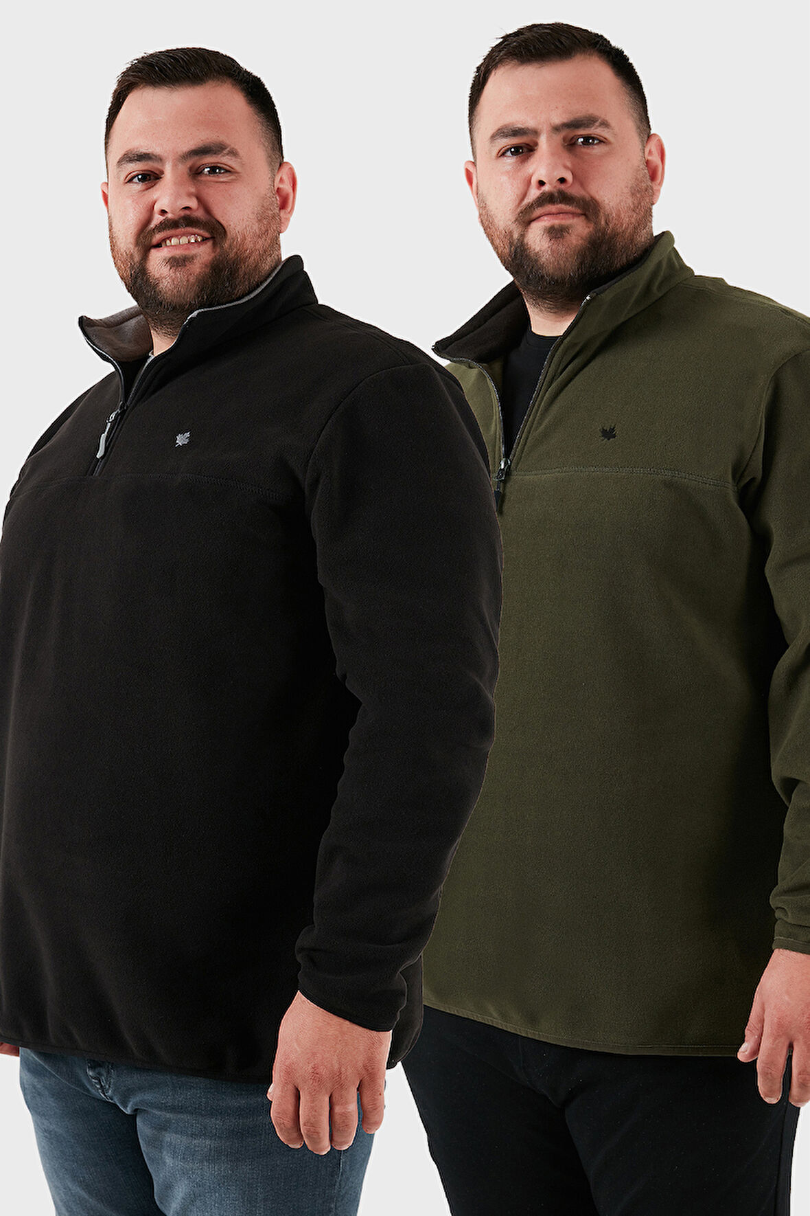 Buratti Regular Fit Anti-Pilling Büyük Beden Dik Yaka Kışlık Şardonlu 2'li Paket Polar Erkek POLAR 5906001BS2