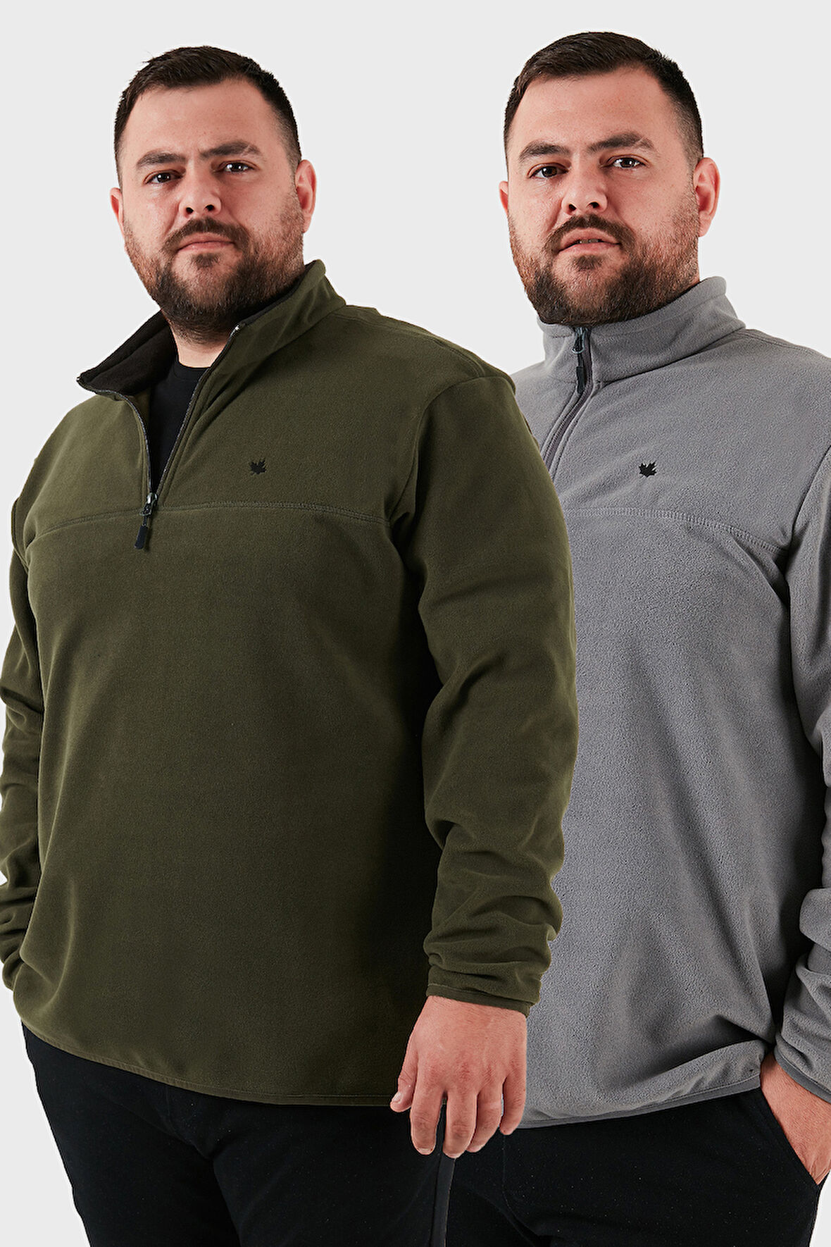 Buratti Regular Fit Anti-Pilling Büyük Beden Dik Yaka Kışlık Şardonlu 2'li Paket Polar Erkek POLAR 5906001BS2