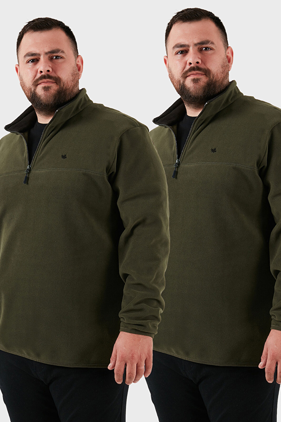 Buratti Regular Fit Anti-Pilling Büyük Beden Dik Yaka Kışlık Şardonlu 2'li Paket Polar Erkek POLAR 5906001BS2