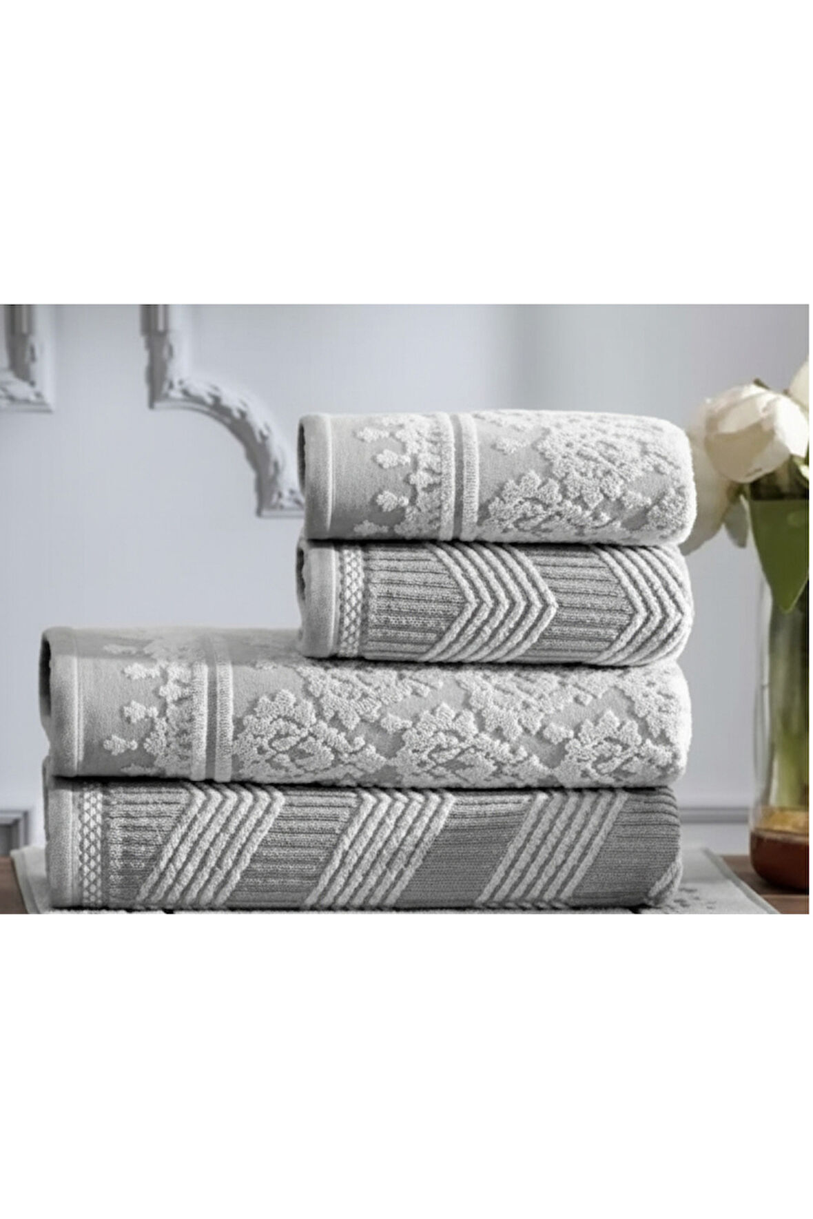 Özdilek Tapitta Havlu Seti Hamam Takımı Antrasit-Gri