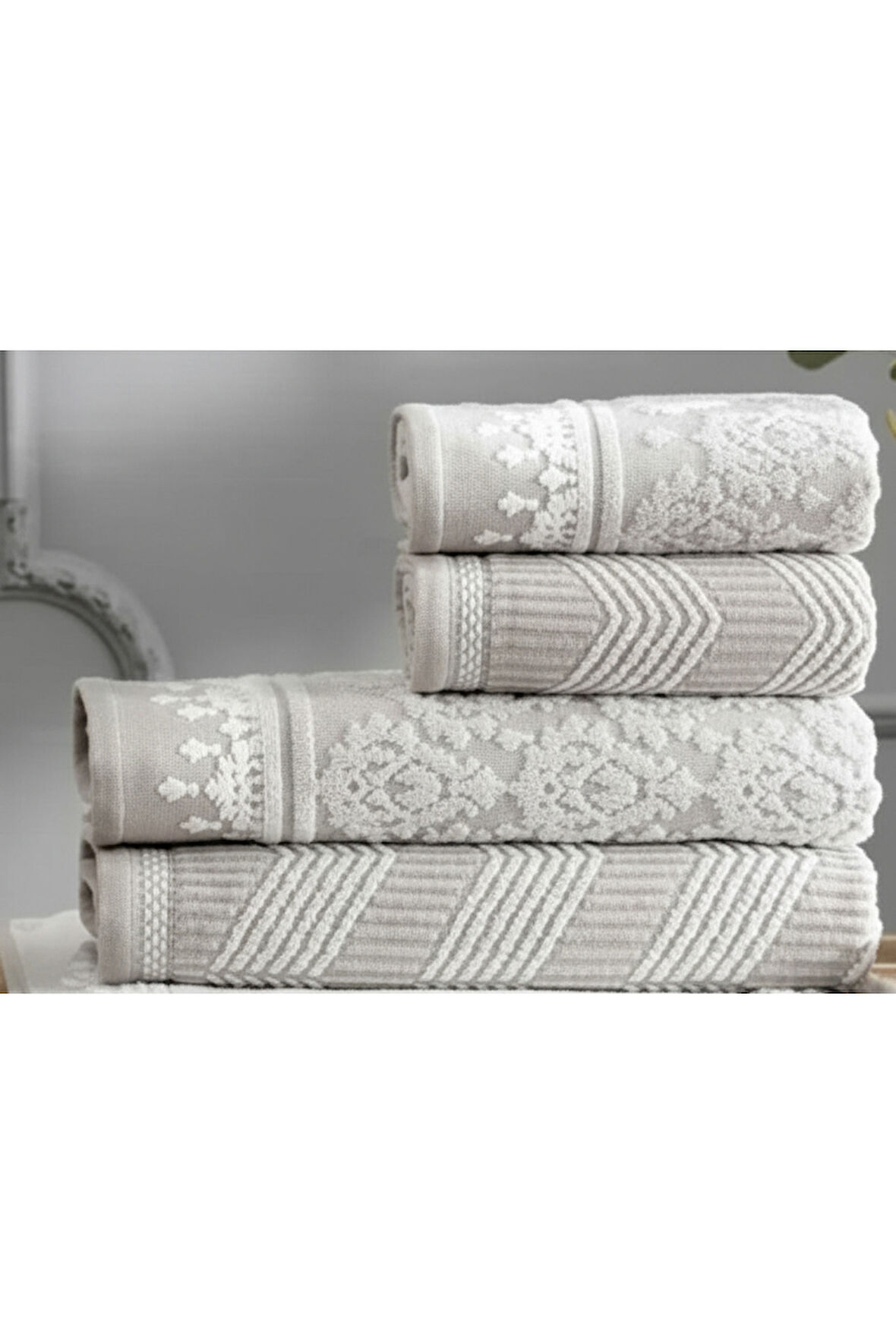 Özdilek Tapitta Havlu Seti Hamam Takımı Krem-Krem