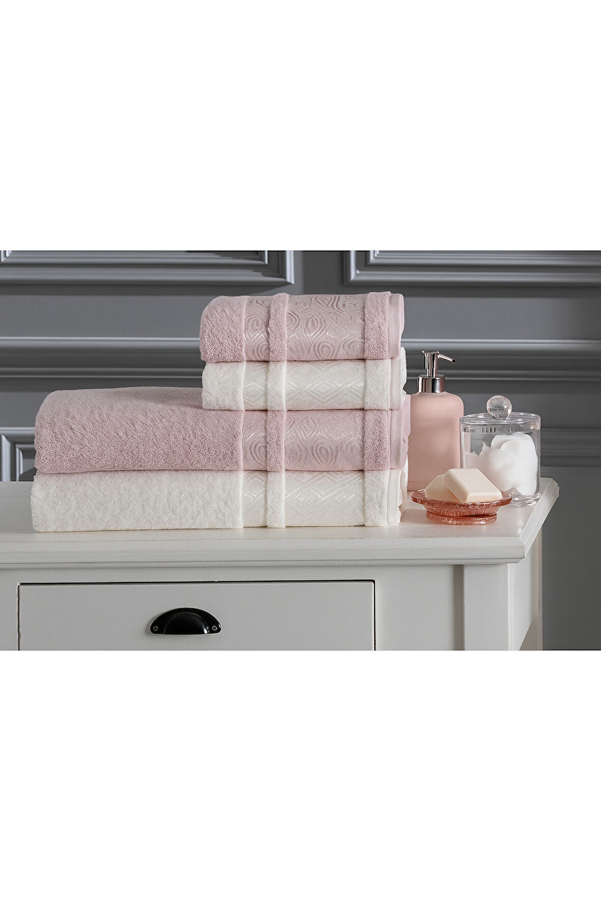 Özdilek Dori Havlu Seti Best Set Hamam Takımı Pudra-Krem