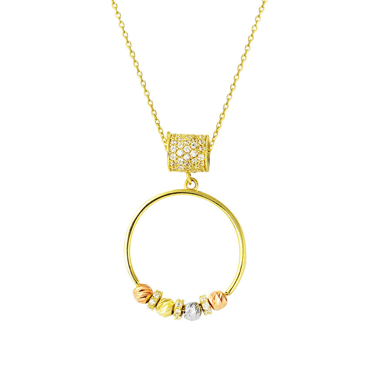 Dorika Toplu Halka Altın Kolye