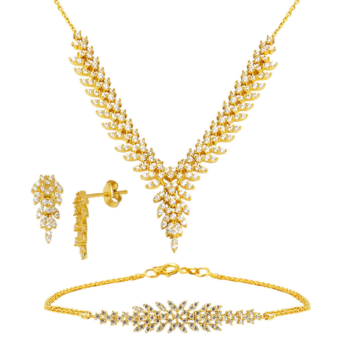 Sarmaşık 14 Ayar Altın Nişan Takı Seti