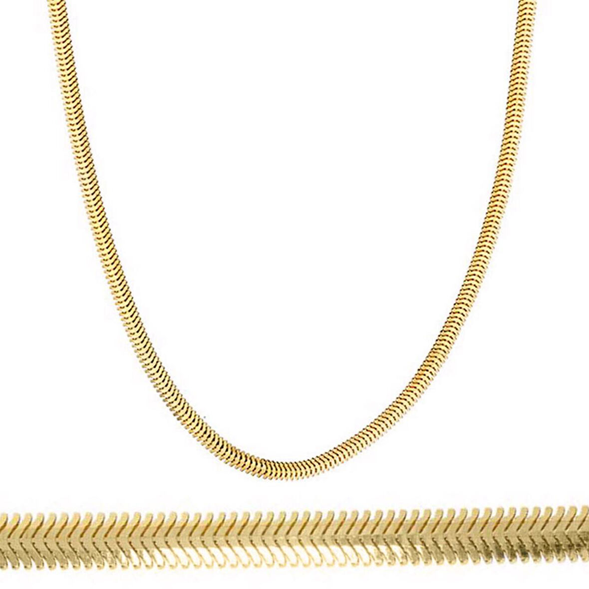 14 Ayar Altın Balıksırtı Zincir - 45cm