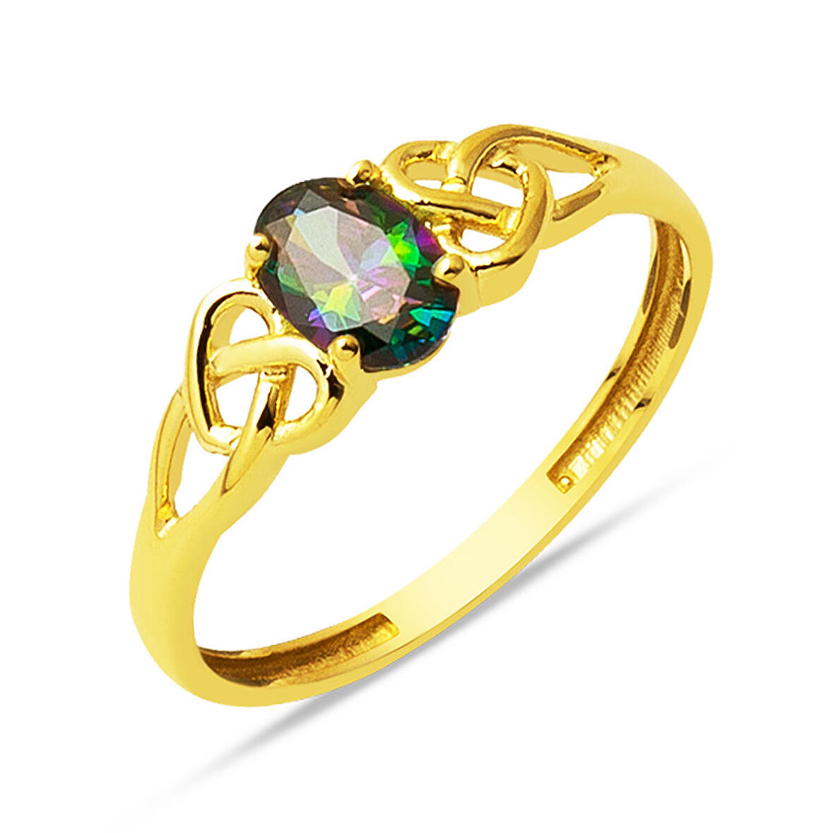 14 Ayar Mistik Topaz Taşlı Altın Yüzük