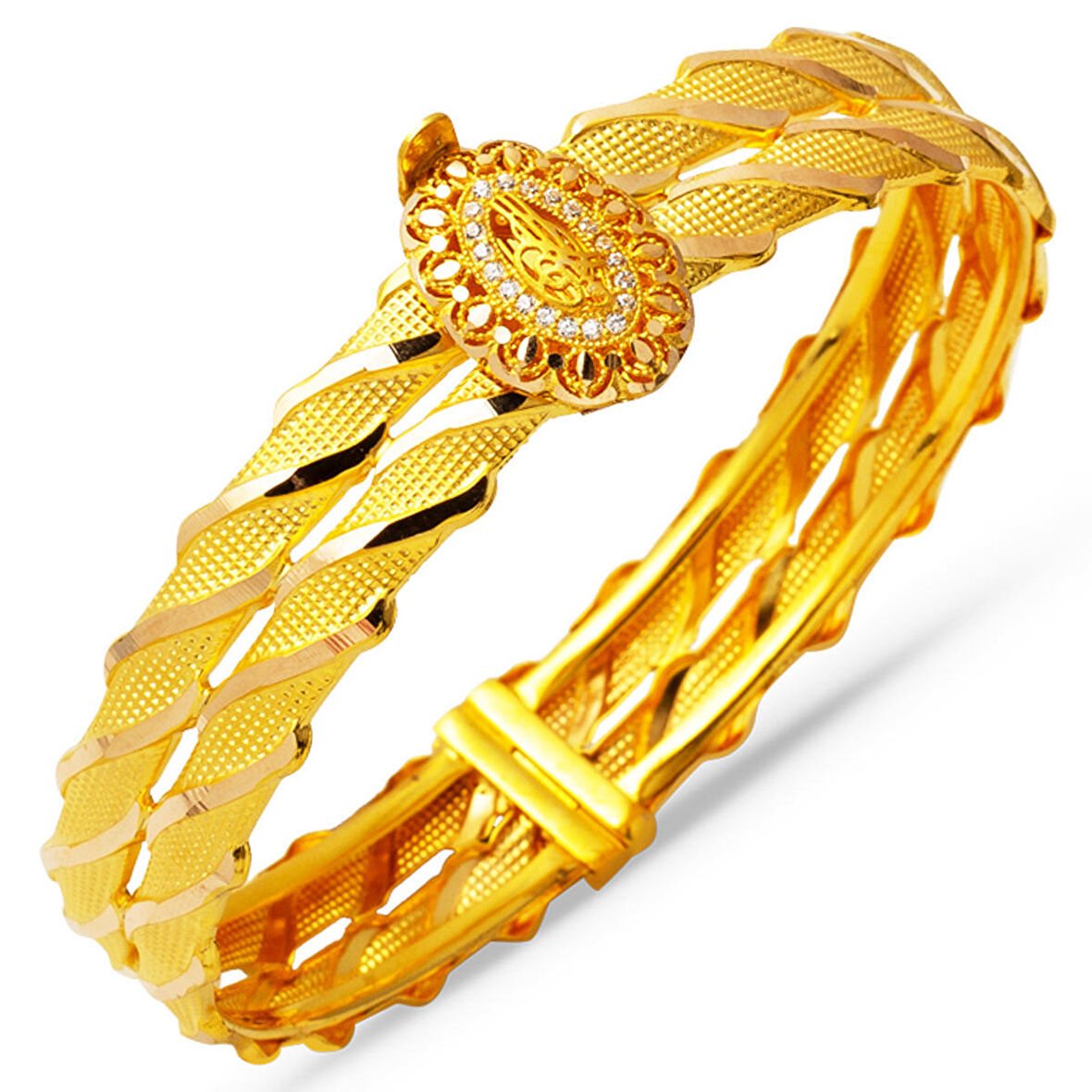 Osmanlı Tuğralı Kesik Burma Altın Kelepçe Bilezik