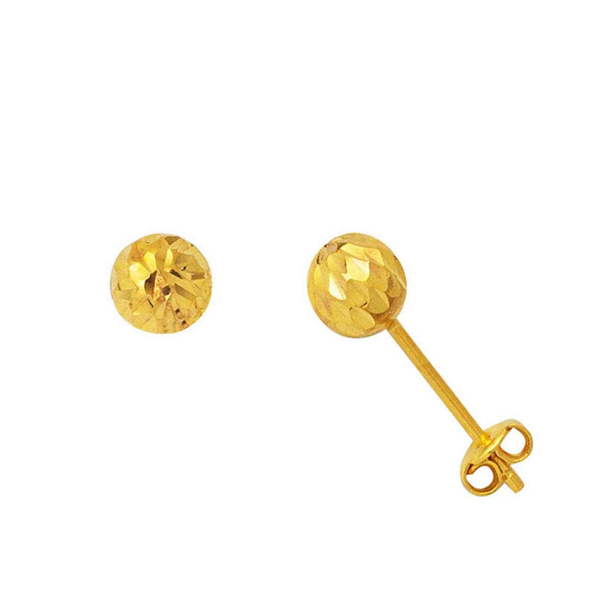 22 Ayar Buzul Altın Top Küpe 6 mm.