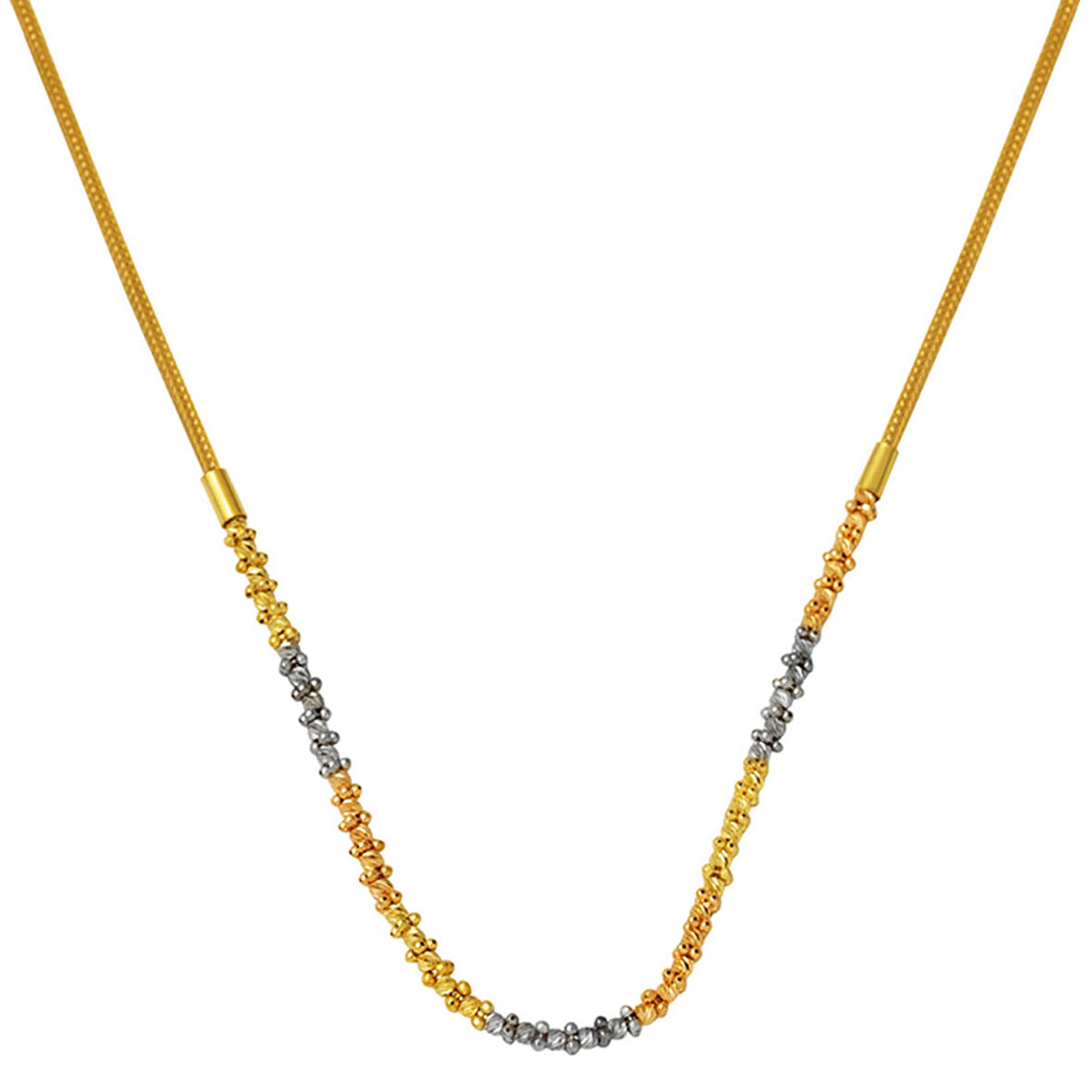 Üç Renkli Dorikalı 14 Ayar Altın Kolye