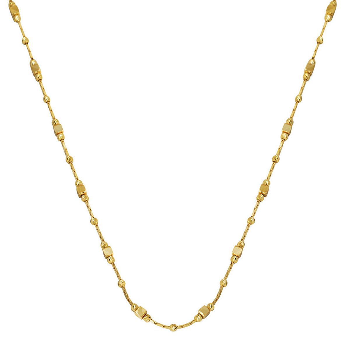 Küp Dorika Toplu 14 Ayar Altın Zincir Kolye