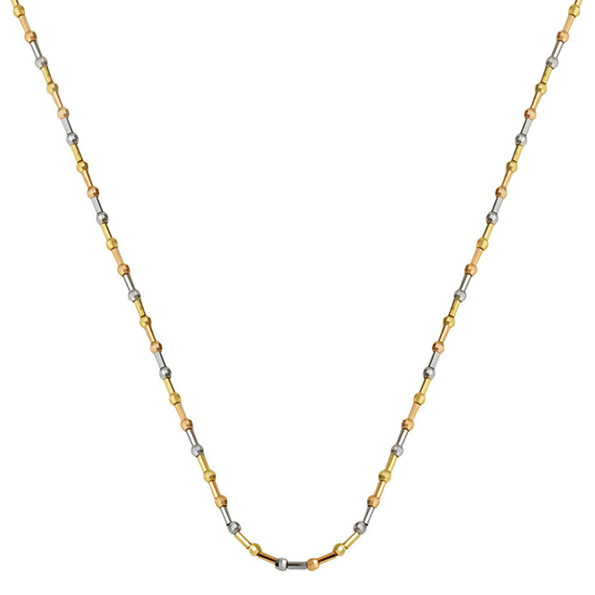 14 Ayar Renkli Dorika Toplu Altın Zincir Kolye