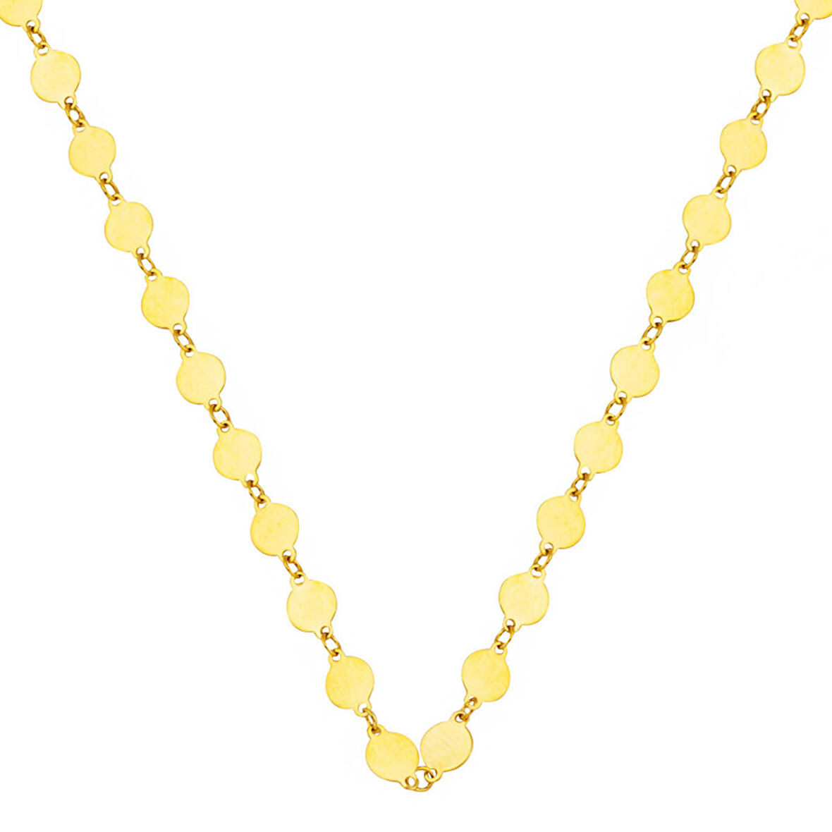 Parlak Pullu 14 Ayar Altın Zincir Kolye 45 cm.