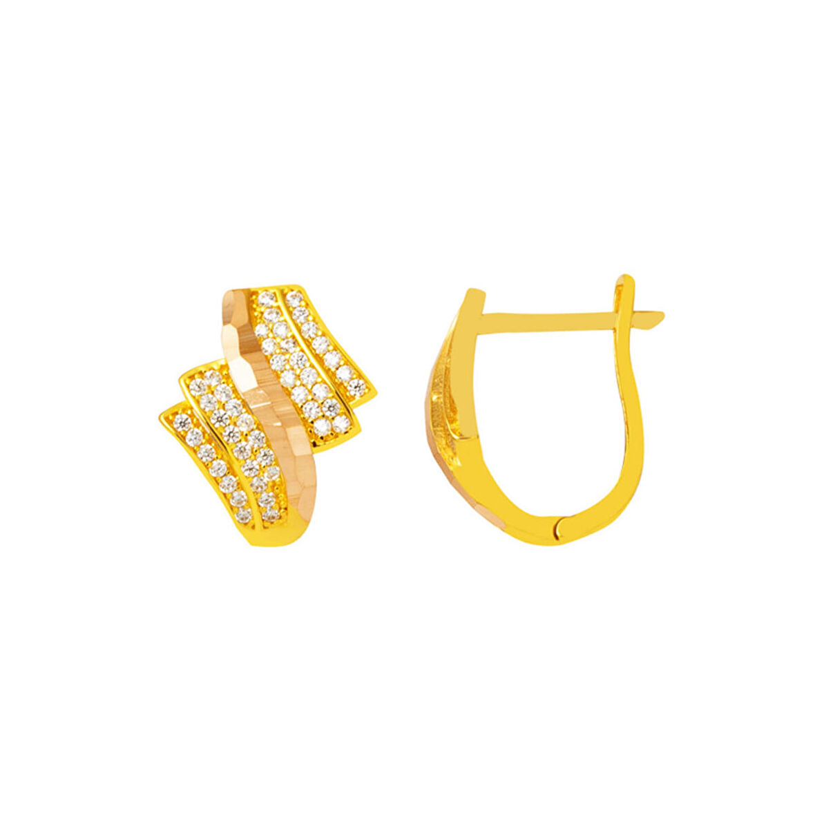 14 Ayar Altın Pelerin Taşlı Küpe