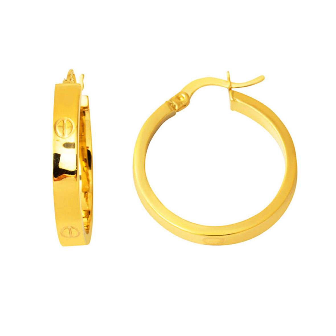 Kartiyer 22 Ayar Altın Halka Küpe 2,5 cm. Çaplı