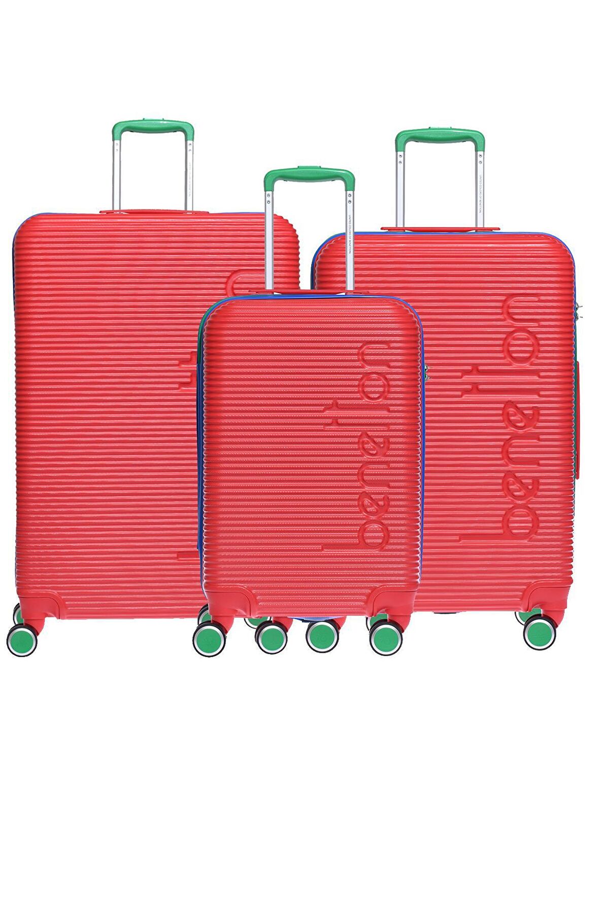 United Colors Of Benetton 14BNT500-Set Kırmızı Unisex 3 Lü Set Bavul