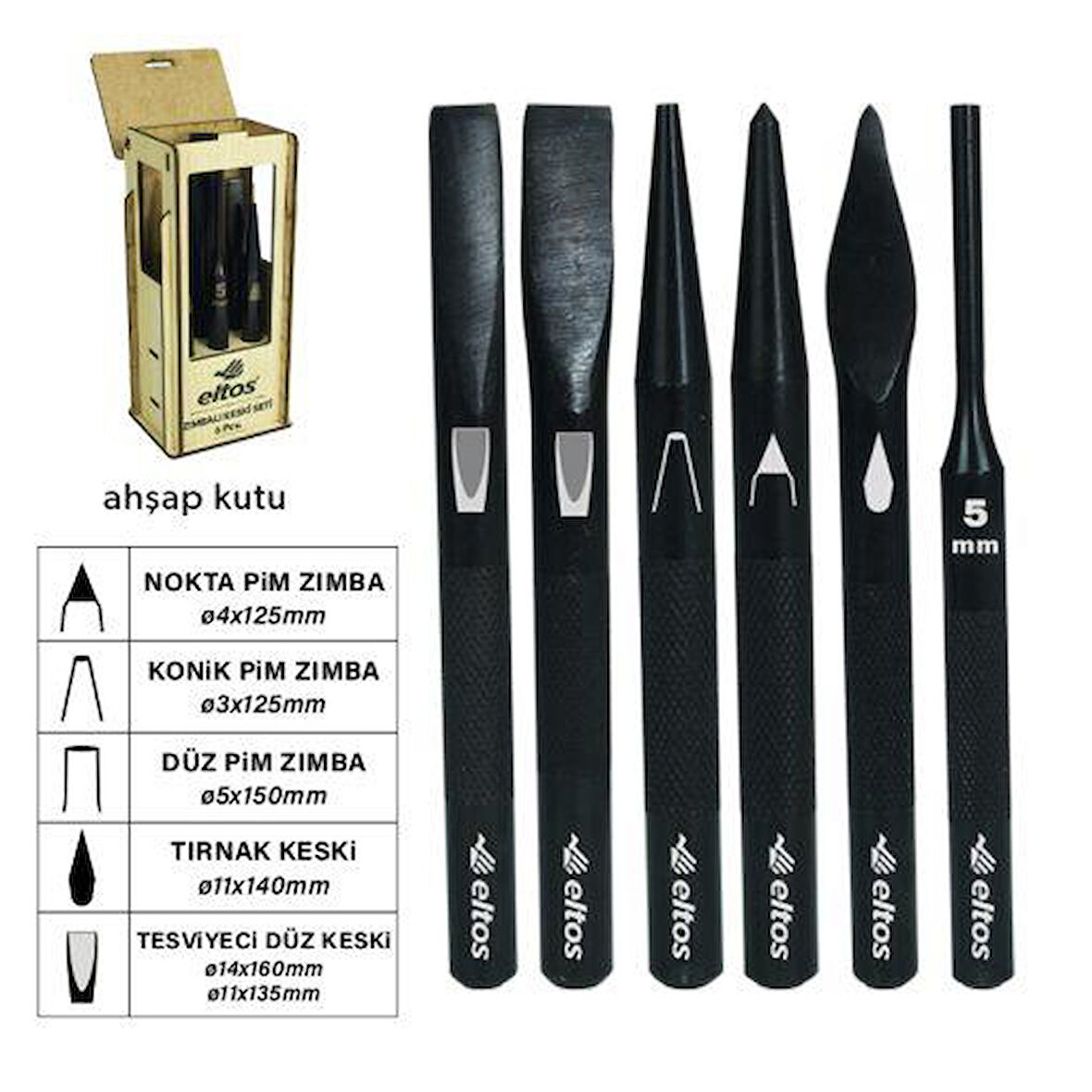 ELTOS PİM ZIMBA KESKİ SETİ 6 PARÇA