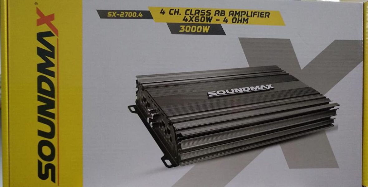 Soundmax SX-2700.4 3000W 4 Kanal Profesyonel Oto Anfi