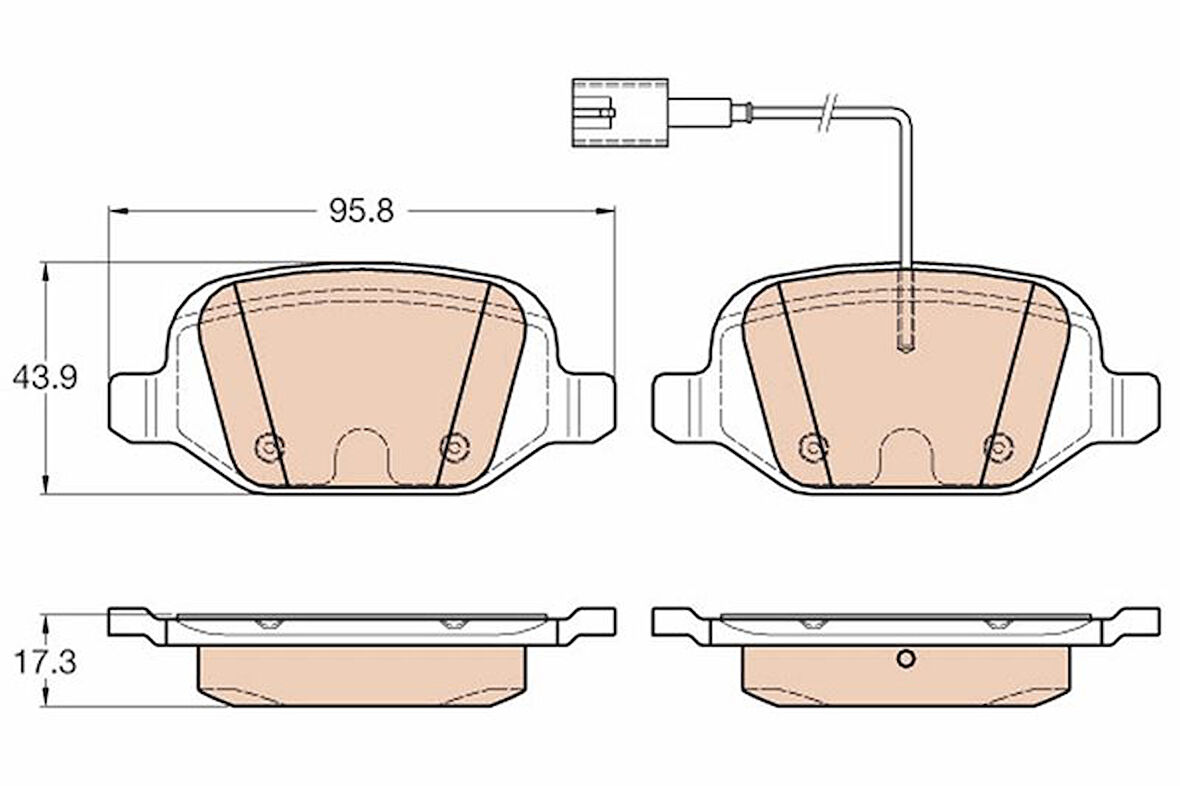 Fiat Arka Fren Balatası Linea 1,3d Multıjet 06 09> 1,4 / 1,4t Jet 06 07> / 1,6 / 1,6d Multıjet 06 09> Cif - Trw Gdb1985