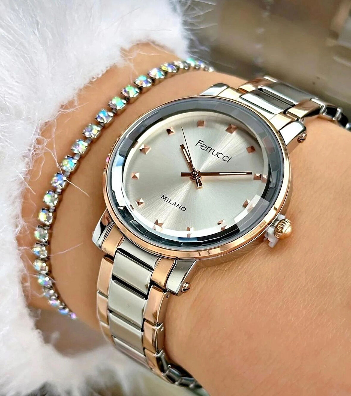 Sade Klasik Model Çelik Kadın Kol Saati+Bileklik Hediye