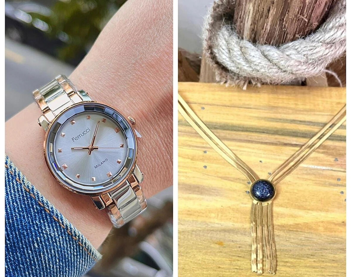 Yeni Sezon Sade Şık Çelik Kadın Kol Saati+İtalyan Çelik Kolye Hediye