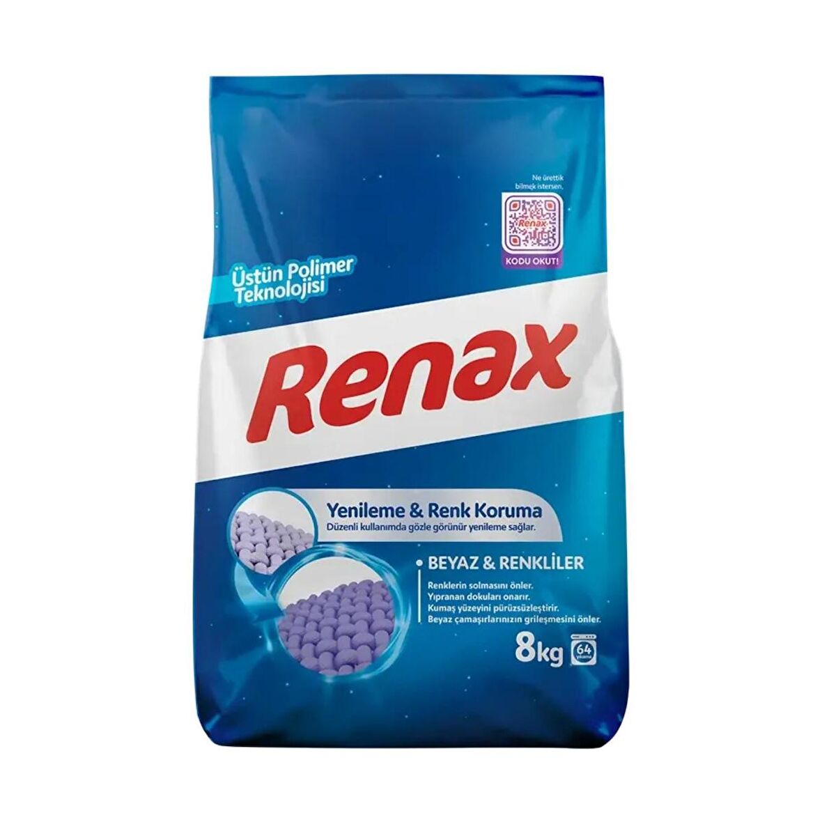 Renax Matik Toz Çamaşır Makinesi Deterjanı 8 Kg Renkli ve Beyazlar İçin