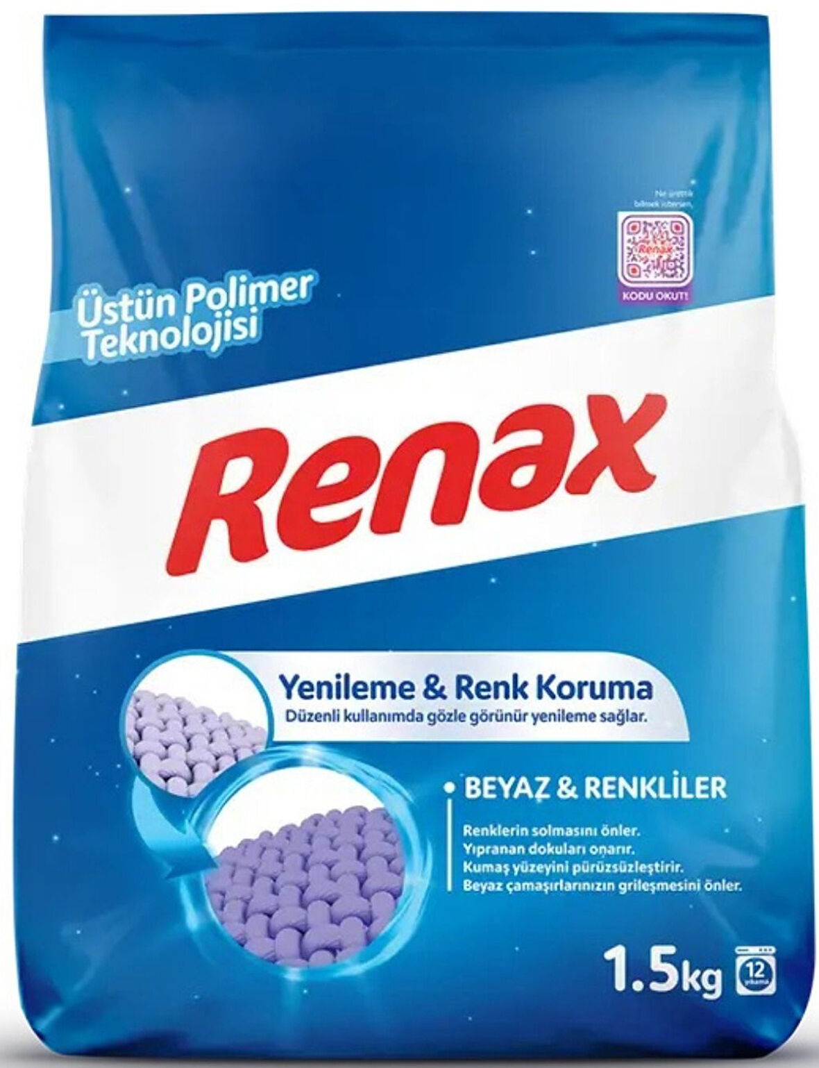 Renax Çamaşır Makinesi Deterjanı Beyazlar ve Renkliler 1,5 kg