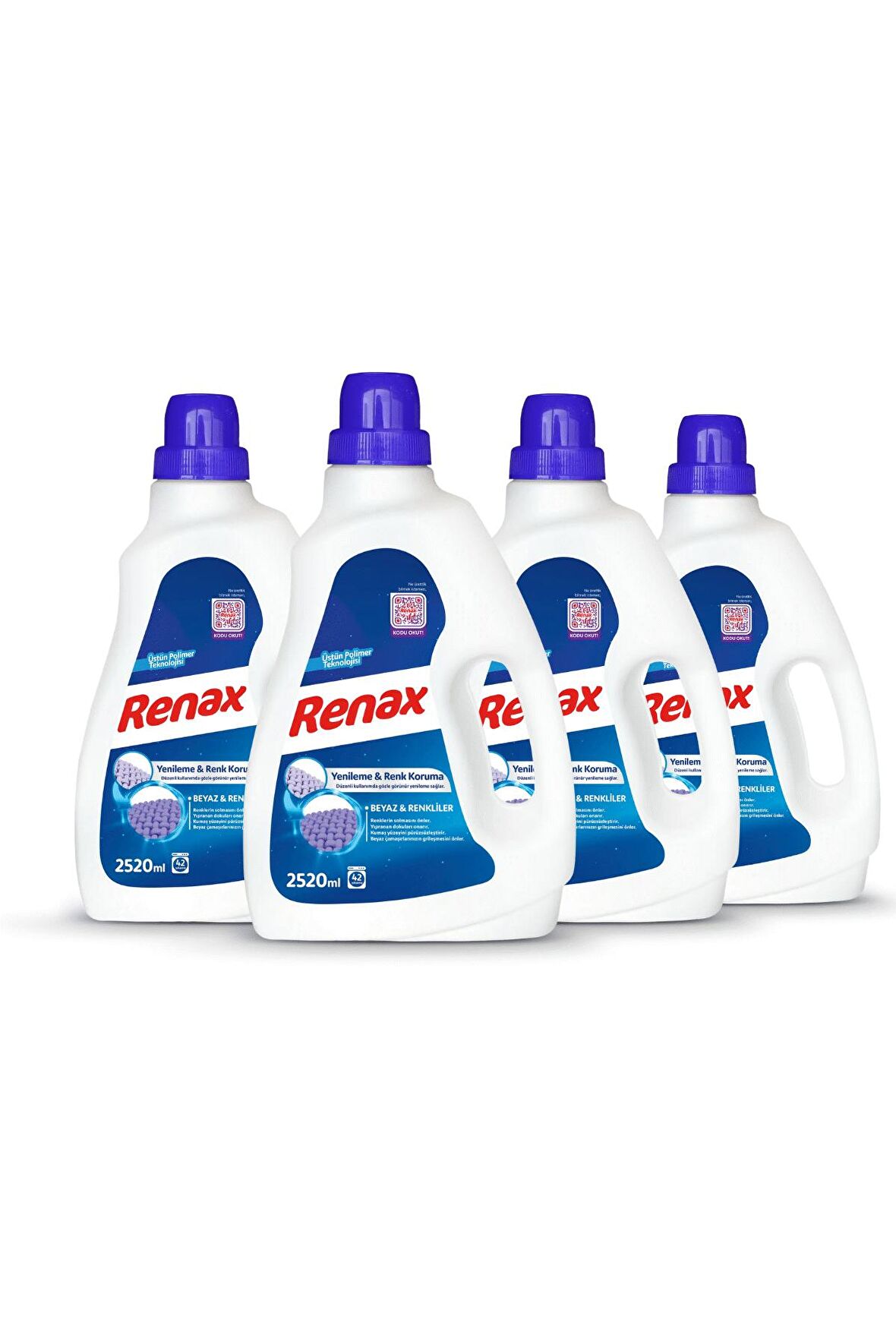 Renax Sıvı Çamaşır Deterjanı Beyaz ve Renkliler 2520 ml - 4 Lü Paket