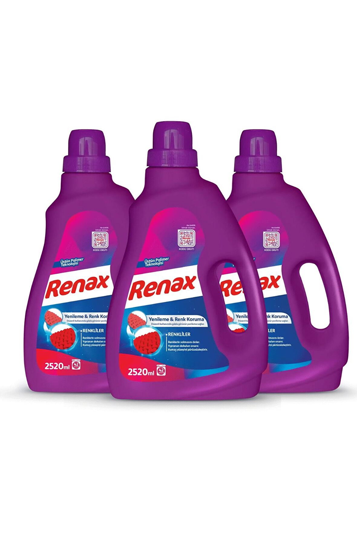 Renax Sıvı Çamaşır Deterjanı Renkliler 2520 ml - 3 Lü Paket