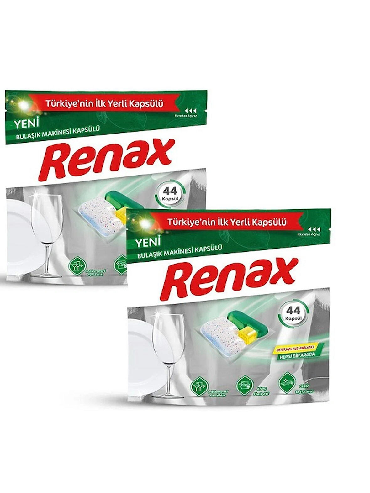 RENAX BULAŞIK MAKİNE KAPSÜLÜ 88' Li (2x44 ADET)