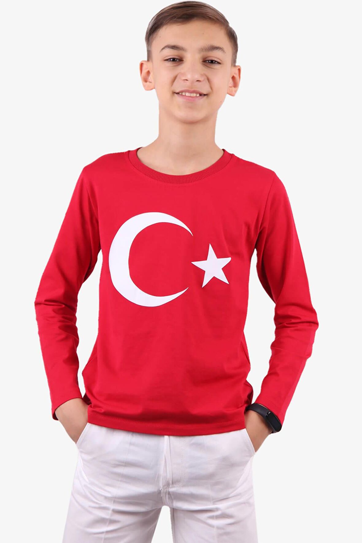 Breeze Erkek Çocuk Türk Bayraklı Body 8-14 Yaş, Kırmızı
