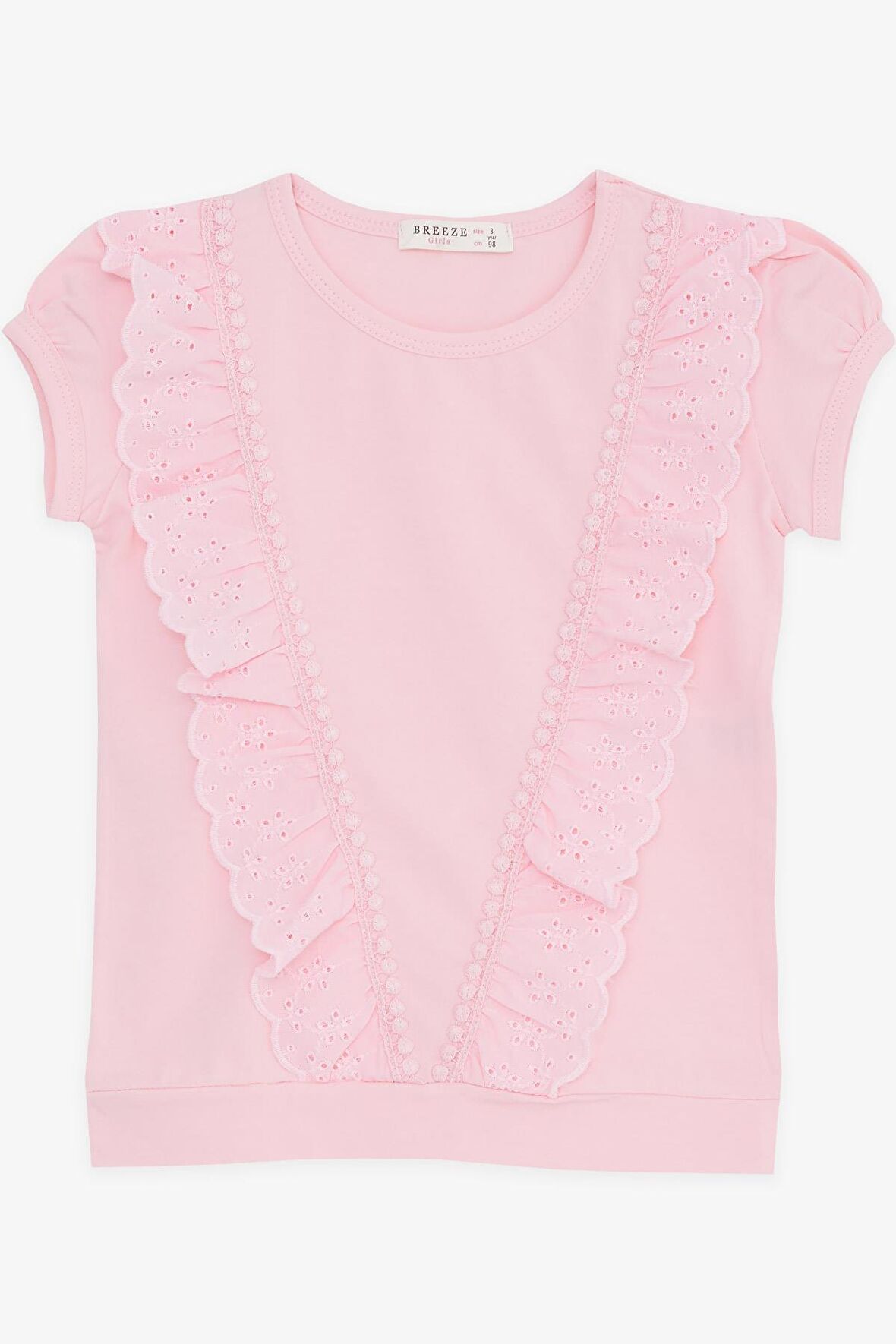 Breeze Kız Çocuk Tişört Güpürlü 1.5-5 Yaş, Pembe