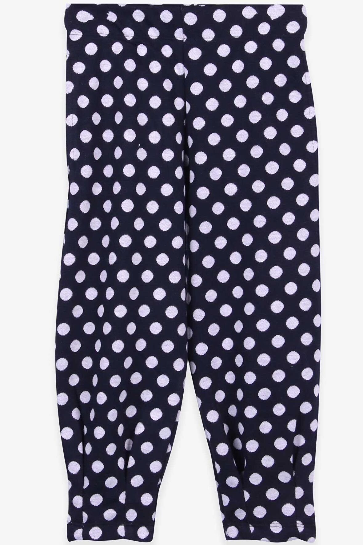 Breeze Kız Çocuk Tayt Pantolon Puantiyeli Cepli 3-8 Yaş, Lacivert