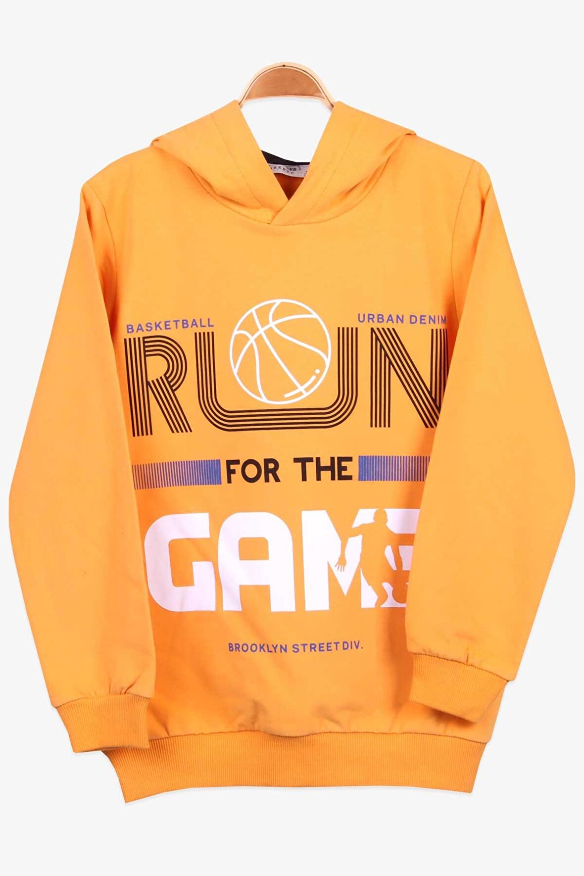 Breeze Erkek Çocuk Sweatshirt Basketbol Temalı 8-14 Yaş, Hardal Sarı