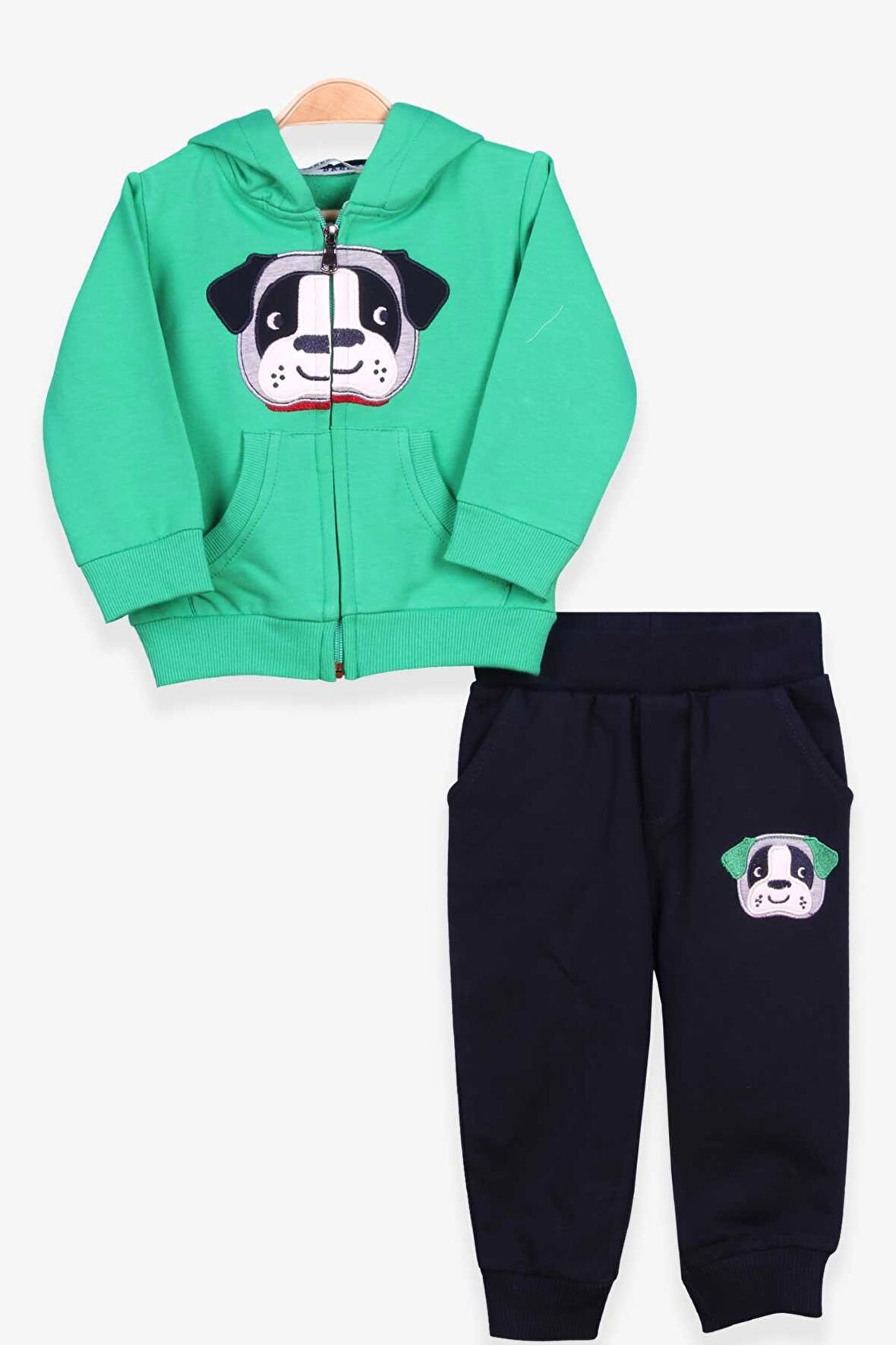 Breeze Erkek Çocuk Eşofman Takımı Köpek Nakışlı 1-4 Yaş, Yeşil