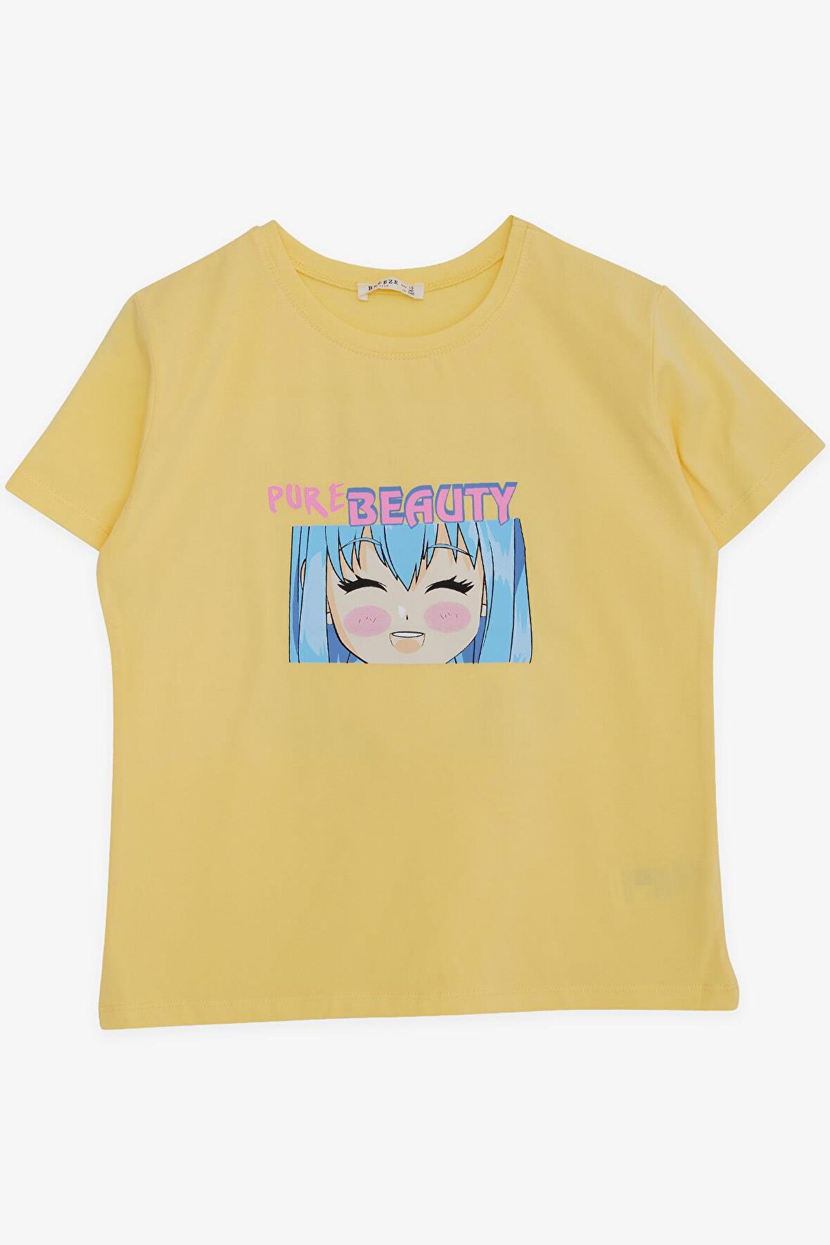 Breeze Kız Çocuk Tişört Anime Baskılı 9-14 Yaş, Sarı