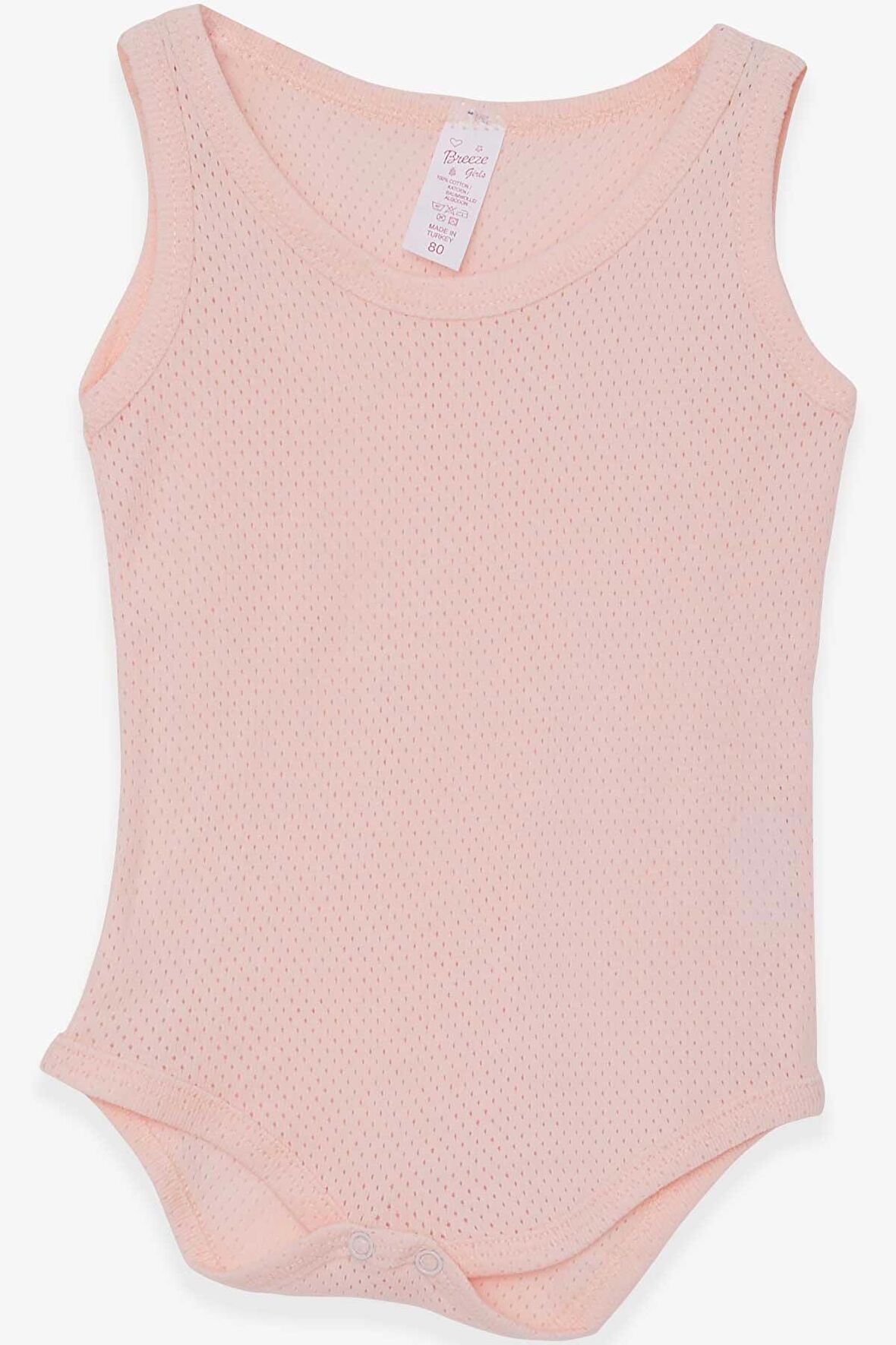 Breeze Kız Bebek Çıtçıtlı Body Jakarlı 9 Ay-3 Yaş, Somon