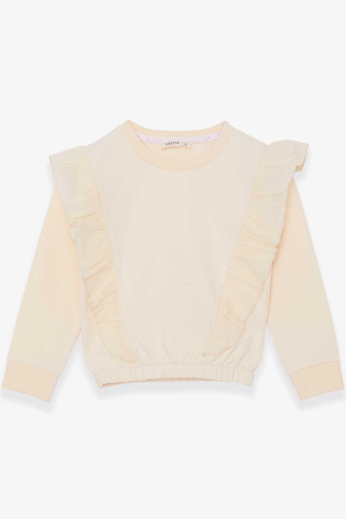 Breeze Kız Çocuk Sweatshirt Beli Lastikli 4-8 Yaş, Krem