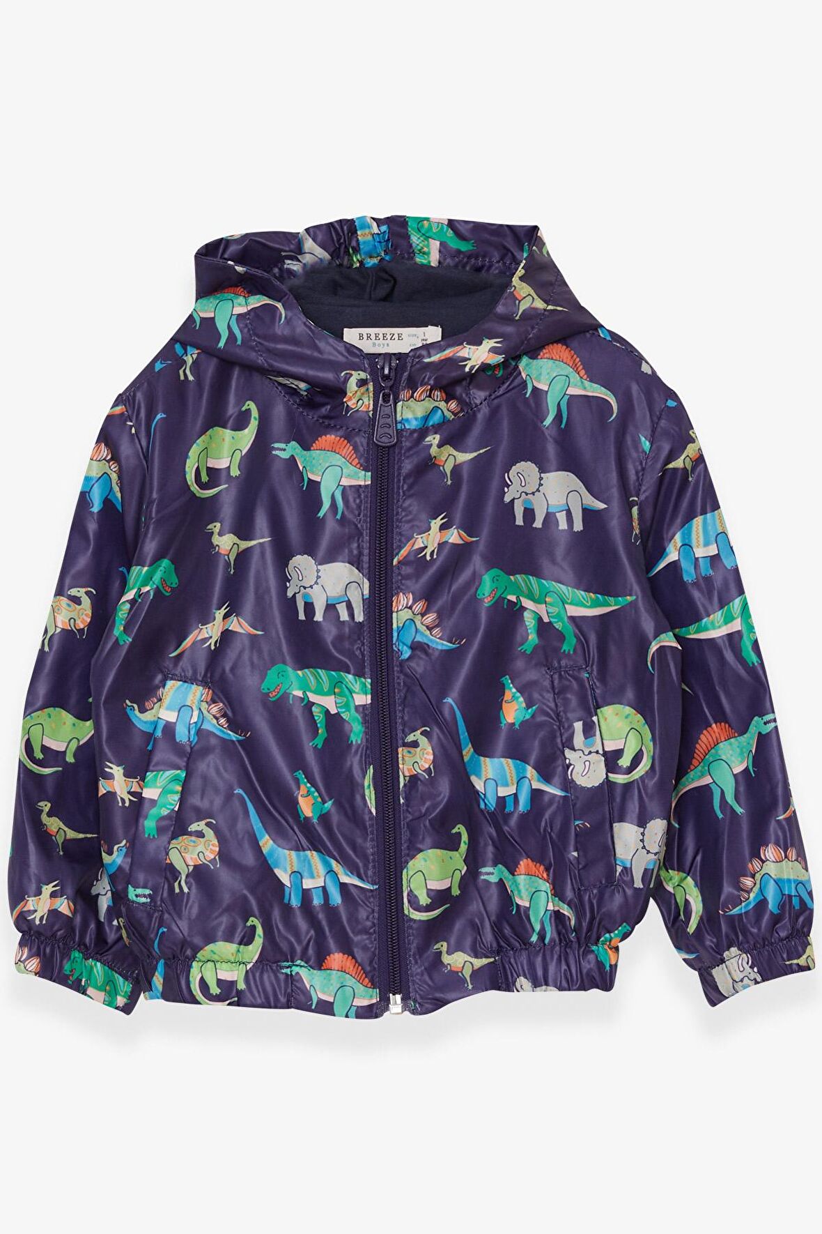 Breeze Erkek Çocuk Yağmurluk Renkli Dinozor Desenli 1-5 Yaş, Lacivert