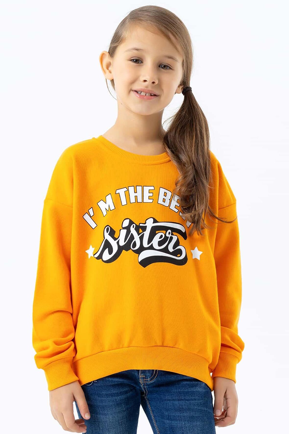 Breeze Kız Çocuk Sweatshirt Yazı Baskılı 9-14 Yaş, Turuncu